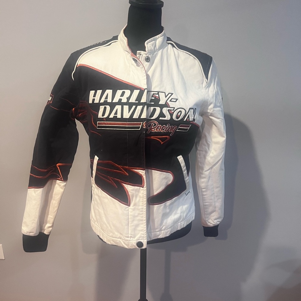 Harley-Davidson Screamin’ Eagle White & Black with Black flame decal Jacket